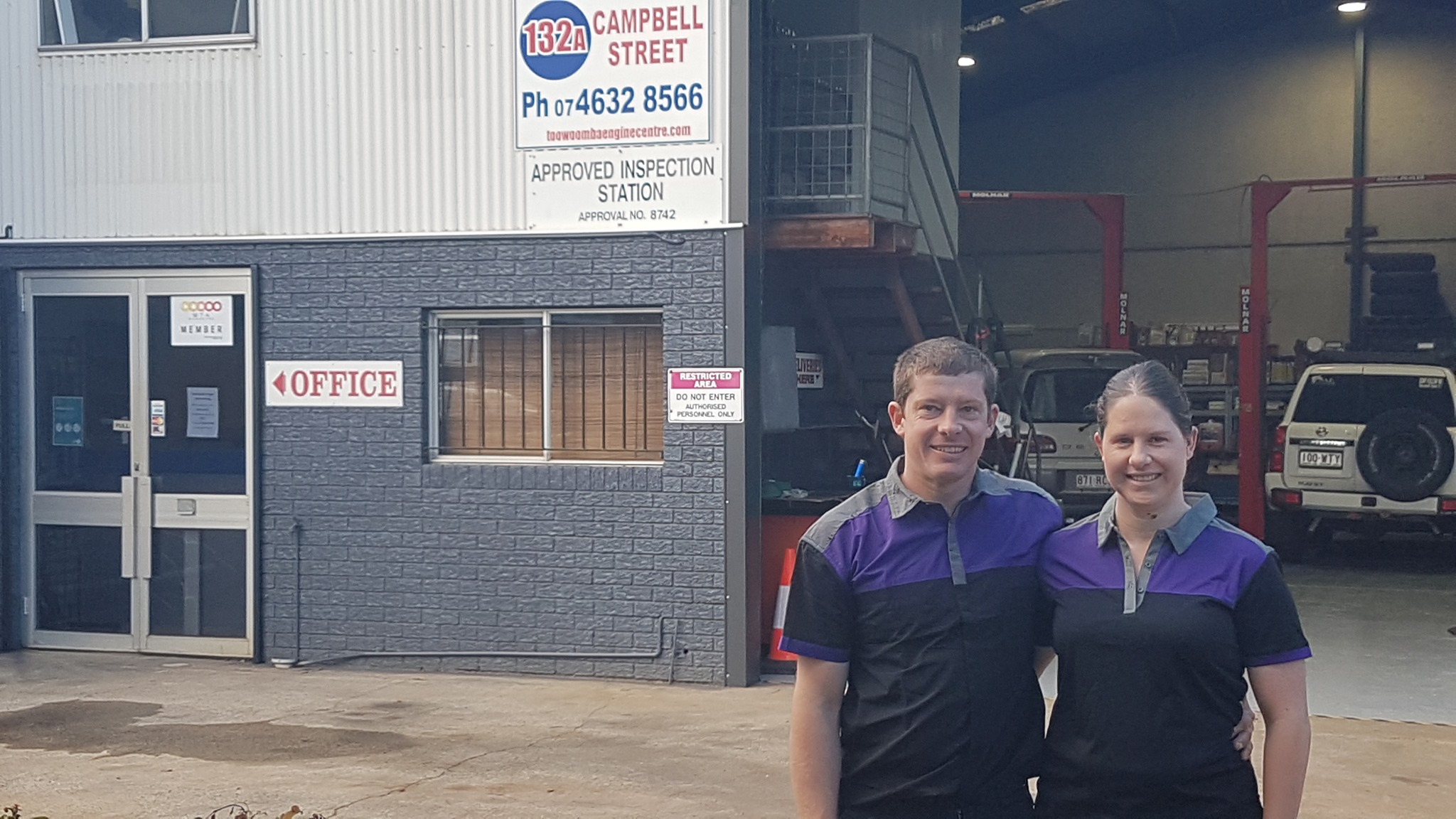 The Toowoomba Engine & Servicing team outside the workshop